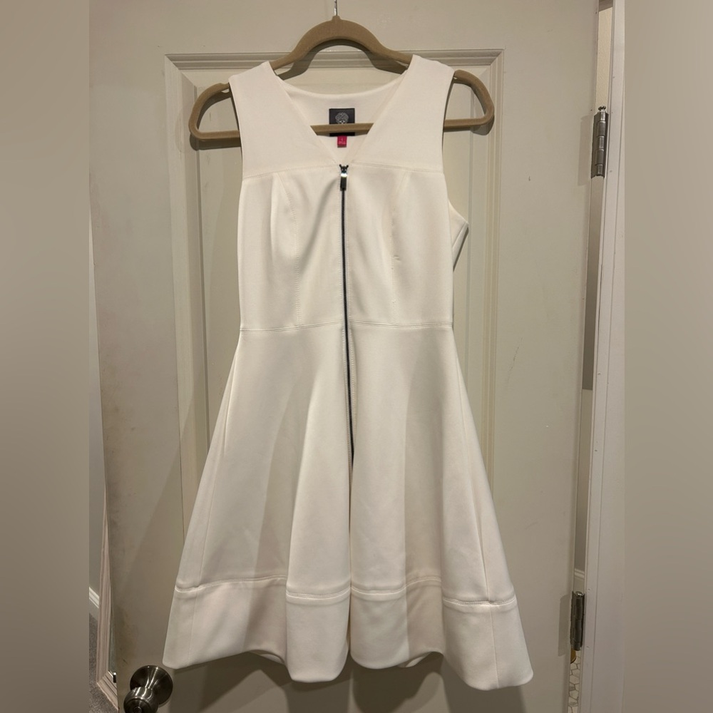 Vince Camuto White A Line Zipper Dress